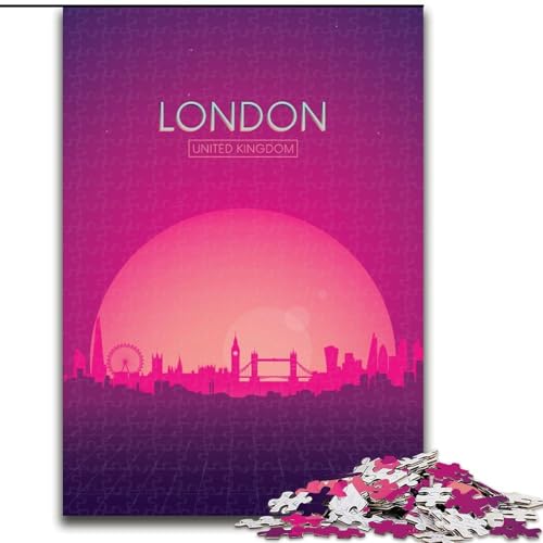 Puzzle für Teenager, 1000 Teile, London, Großbritannien, anspruchsvolles Spiel, Spielzeug, Wanddekoration, einzigartige Geburtstags, 26x38cm von ABKMXDKZ