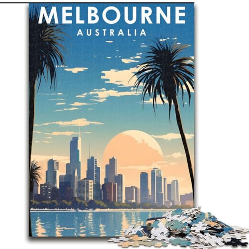 Puzzle für Teenager, 1000 Teile, Melbourne, Australien, Reise, Dekomprimierendes intellektuelles Lernspielzeug, Geburtstagsgeschenk, Geschenke, 50x75cm von ABKMXDKZ