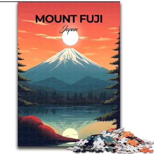 Puzzle für Teenager, 1000 Teile, Mount Fuji, anspruchsvolles Spielspielzeug, Wanddekoration, einzigartige Geburtstags, 26x38cm von ABKMXDKZ