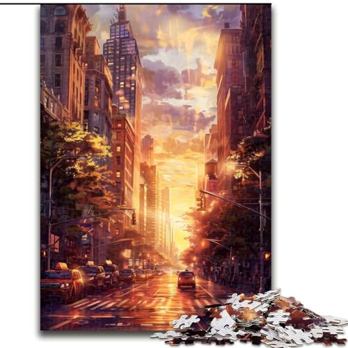 Puzzle für Teenager, 1000 Teile, New York Street, Dekomprimierendes intellektuelles Lernspielzeug, Geburtstagsgeschenk, Geschenke, 26x38cm von ABKMXDKZ