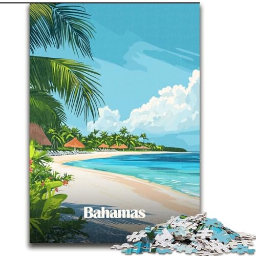 Puzzle für Teenager, 1000 Teile, Strandszene auf den Bahamas, Dekomprimierendes intellektuelles Lernspielzeug, Geburtstagsgeschenk, Geschenke, 50x75cm von ABKMXDKZ