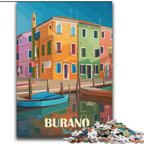 Puzzle für Teenager, 2000 Teile, Burano, Italien, anspruchsvolles Spiel, Spielzeug, Wanddekoration, einzigartige Geburtstags, 70x100cm von ABKMXDKZ