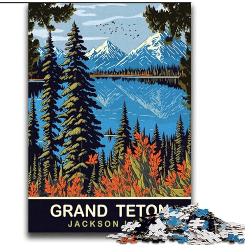Puzzle für Teenager, 2000 Teile, Jackson Lake, anspruchsvolles Spiel, Spielzeug, Wanddekoration, einzigartige Geburtstags, 70x100cm von ABKMXDKZ