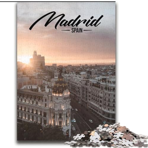 Puzzle für Teenager, 2000 Teile, Madrid, anspruchsvolles Spiel, Spielzeug, Wanddekoration, einzigartige Geburtstags, 70x100cm von ABKMXDKZ