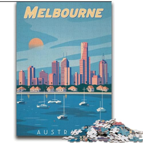 Puzzle für Teenager, 2000 Teile, Melbourne, anspruchsvolles Spiel, Spielzeug, Wanddekoration, einzigartige Geburtstags, 70x100cm von ABKMXDKZ