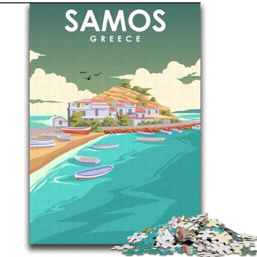 Puzzle für Teenager, 2000 Teile, Samos, Griechenland, Inselkunst, anspruchsvolles Spiel, Spielzeug, Wanddekoration, einzigartige Geburtstags, 70x100cm von ABKMXDKZ