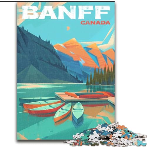 Puzzle für Teenager, Banff-Nationalpark-Poster, Stressabbau, schwierige Herausforderung, Wichtelgeschenke für Kinder ab 14 Jahren, 50x75cm von ABKMXDKZ