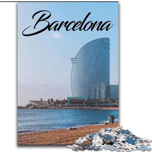 Puzzle für Teenager, Barcelona, Stressabbau, schwierige Herausforderung, Wichtelgeschenke für Kinder ab 14 Jahren, 26x38cm von ABKMXDKZ