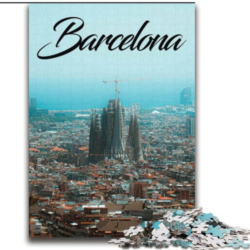 Puzzle für Teenager, Barcelona, Stressabbau, schwierige Herausforderung, Wichtelgeschenke für Kinder ab 14 Jahren, 70x100cm von ABKMXDKZ