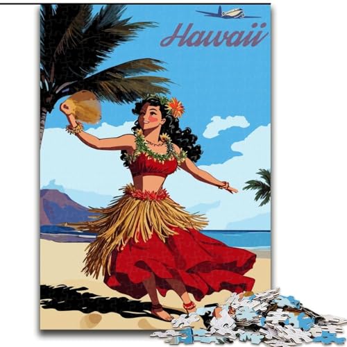 Puzzle für Teenager, Fanving Hula Girl, Stressabbau, schwierige Herausforderung, Wichtelgeschenke für Kinder ab 14 Jahren, 26x38cm von ABKMXDKZ