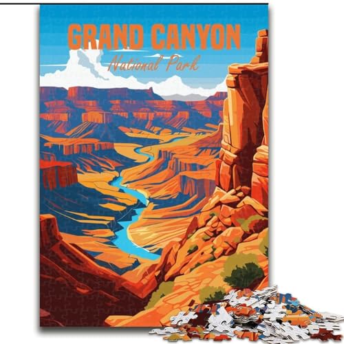 Puzzle für Teenager, Grand-Canyon-Nationalpark, Stressabbau, schwierige Herausforderung, Wichtelgeschenke für Kinder ab 14 Jahren, 26x38cm von ABKMXDKZ