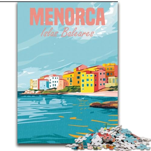 Puzzle für Teenager, Insel Menorca, Spanien, Stressabbau, schwierige Herausforderung, Wichtelgeschenke für Kinder ab 14 Jahren, 26x38cm von ABKMXDKZ