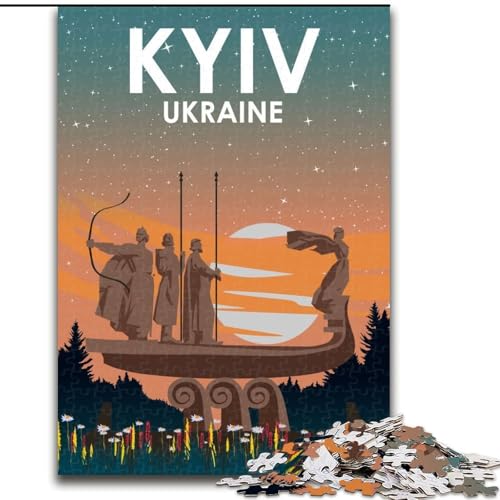 Puzzle für Teenager, Kiew, Ukraine bei Nacht, Stressabbau, schwierige Herausforderung, Wichtelgeschenke für Kinder ab 14 Jahren, 26x38cm Puzzle für Teenager, Kiew, Ukraine bei Nacht, Stressabbau, schwierige Herausforderung, Wichtelgeschenke für Kinder ab 14 Jahren, 26x38cm von ABKMXDKZ