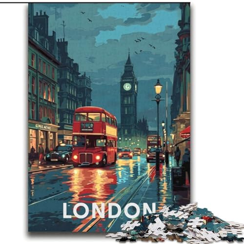 Puzzle für Teenager, London Big Ben, Stressabbau, schwierige Herausforderung, Wichtelgeschenke für Kinder ab 14 Jahren, 70x100cm von ABKMXDKZ