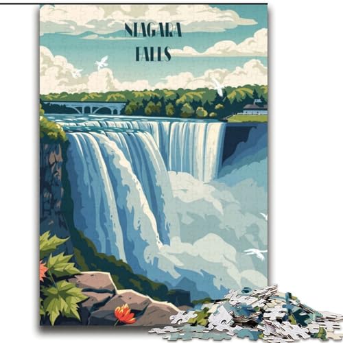 Puzzle für Teenager, Niagarafälle, Stressabbau mit vollständig ineinandergreifenden, zufällig geformten Teilen für Kinder ab 14 Jahren, 70x100cm Puzzle für Teenager, Niagarafälle, Stressabbau mit vollständig ineinandergreifenden, zufällig geformten Teilen für Kinder ab 14 Jahren, 70x100cm von ABKMXDKZ