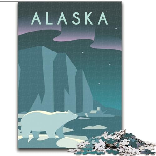 Puzzle für Teenager 1000 Alaska, Lernspielzeug ganze Familie für und 14 Jahre alt 26x38cm von ABKMXDKZ