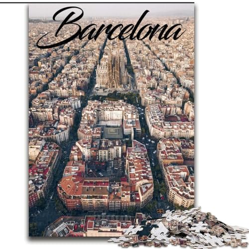 Puzzle für Teenager 1000 Barcelona, Lernspielzeug ganze Familie für und 14 Jahre alt 26x38cm von ABKMXDKZ