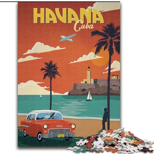 Puzzle für Teenager Havanna, Stressabbau mit vollständig ineinandergreifenden, zufällig geformten Teilen für Kinder ab 14 Jahren, 50x75cm Puzzle für Teenager Havanna, Stressabbau mit vollständig ineinandergreifenden, zufällig geformten Teilen für Kinder ab 14 Jahren, 50x75cm von ABKMXDKZ