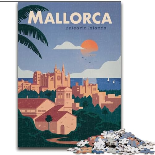Puzzle für Teenager Mallorca, Stressabbau, schwierige Herausforderung, Wichtelgeschenke für Kinder ab 14 Jahren, 50x75cm von ABKMXDKZ