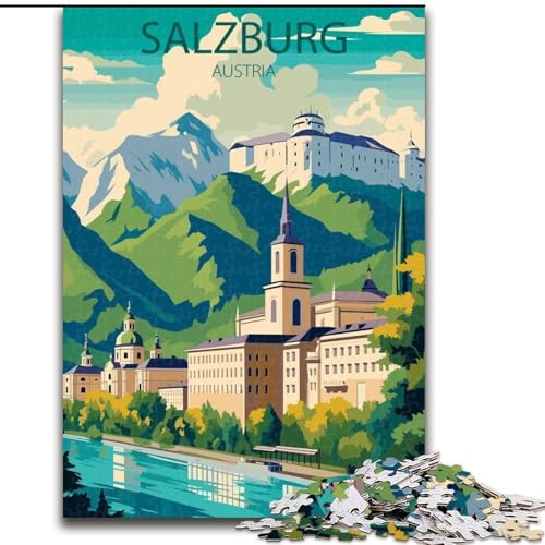 Puzzle für Teenager Salzburg, Stressabbau, schwierige Herausforderung, Wichtelgeschenke für Kinder ab 14 Jahren, 26x38cm von ABKMXDKZ