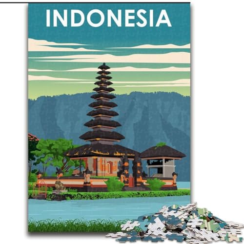 Puzzle mit 1000 Teilen für Teenager, Indonesien-Reiseposter, Lernspielzeug, einzigartige Geburtstags- und Geschenkideen für Kinder ab 14 Jahren, 26x38cm Puzzle mit 1000 Teilen für Teenager, Indonesien-Reiseposter, Lernspielzeug, einzigartige Geburtstags- und Geschenkideen für Kinder ab 14 Jahren, 26x38cm von ABKMXDKZ