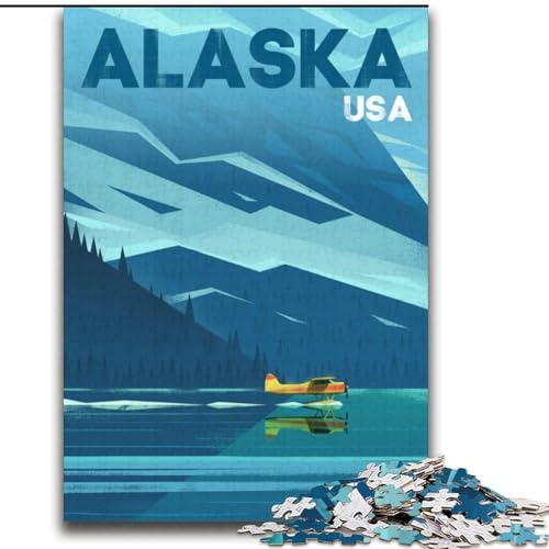 Puzzles für Erwachsene, 2000 Puzzles, Alaska-Reiseplakat, Lernspielzeug, Familienspiele, einzigartige Geburtstags- und Geschenkideen, 70x100cm von ABKMXDKZ