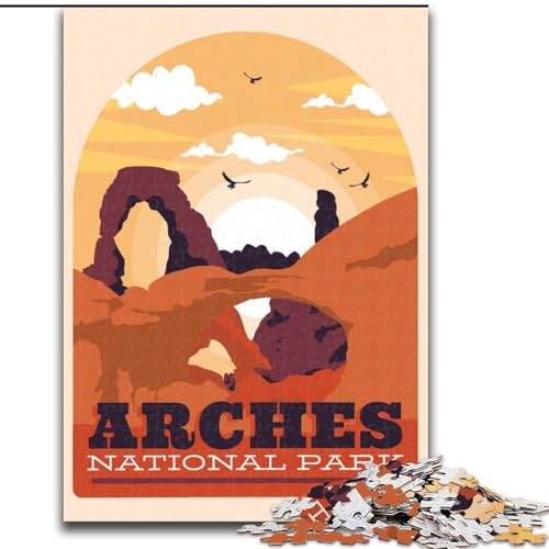Puzzles für Erwachsene und Jugendliche, 1000 Teile, Arches National Park, Spiele, Spielzeug, Geschenk, einzigartige Geburtstags- und Geschenkideen für Kinder ab 14 Jahren, 50x75cm von ABKMXDKZ