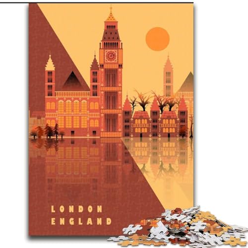 Puzzles für Erwachsene und Jugendliche, 1000 Teile, London, Spiele, Spielzeug, Geschenk, einzigartige Geburtstags- und Geschenkideen für Kinder ab 14 Jahren, 26x38cm von ABKMXDKZ