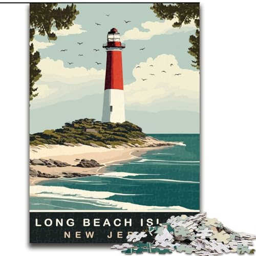 Puzzles für Erwachsene und Jugendliche, 1000 Teile, Long Beach Island, Spiele, Spielzeug, Geschenk, einzigartige Geburtstags- und Geschenkideen für Kinder ab 14 Jahren, 26x38cm von ABKMXDKZ
