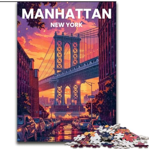 Puzzles für Erwachsene und Jugendliche, 1000 Teile, Manhattan District, Spiele, Spielzeug, Geschenk, einzigartige Geburtstags- und Geschenkideen für Kinder ab 14 Jahren, 50x75cm von ABKMXDKZ