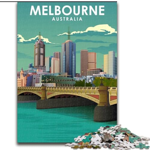 Puzzles für Erwachsene und Jugendliche, 1000 Teile, Melbourne, Australien, Reise, Spiele, Spielzeug, Geschenk, einzigartige Geburtstags- und Geschenkideen für Kinder ab 14 Jahren, 50x75cm von ABKMXDKZ