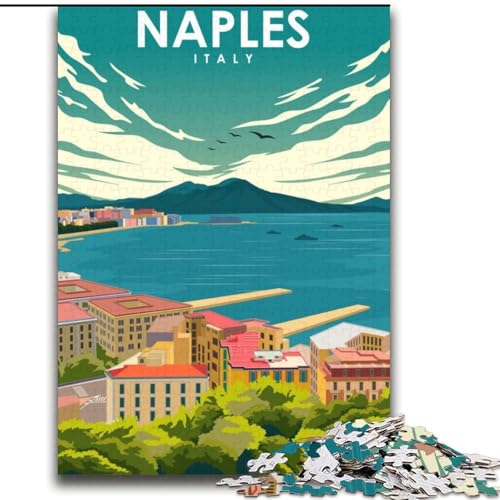 Puzzles für Erwachsene und Jugendliche, 2000-teiliges Puzzle, Neapel, Italien, Reiseplakat, Spiele, Spielzeug, Geschenk, einzigartige Geburtstags- und Geschenkideen für Kinder ab 14 Jahren, 70x100cm von ABKMXDKZ