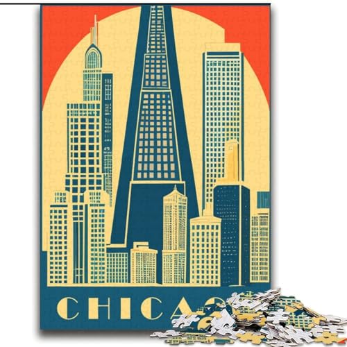 Puzzles für Erwachsene und Jugendliche, 2000-teiliges Puzzle Chicago, Spiele, Spielzeug, Geschenk, einzigartige Geburtstags- und Geschenkideen für Kinder ab 14 Jahren, 70x100cm von ABKMXDKZ