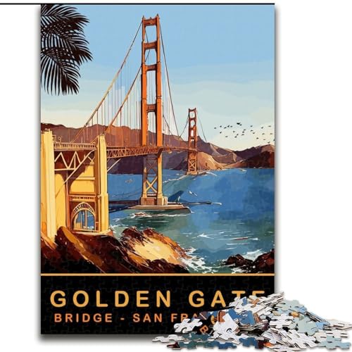 Puzzles für Erwachsene und Jugendliche, Golden Gate Bridge, Lernspiele, Heimdekoration, ganze Familie, 26x38cm von ABKMXDKZ