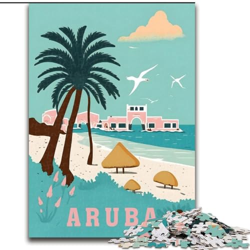 Puzzles für Erwachsene und Jugendliche, Puzzle, Aruba-Inselreise, Lernspiele, Heimdekoration, geeignet für die Schreibtischdekoration, 50x75cm von ABKMXDKZ