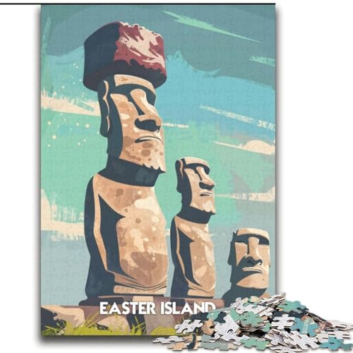 Puzzles für Erwachsene und Jugendliche, Puzzle, Osterinsel-Statuen, Lernspiele, Heimdekoration, geeignet für die Schreibtischdekoration, 70x100cm von ABKMXDKZ