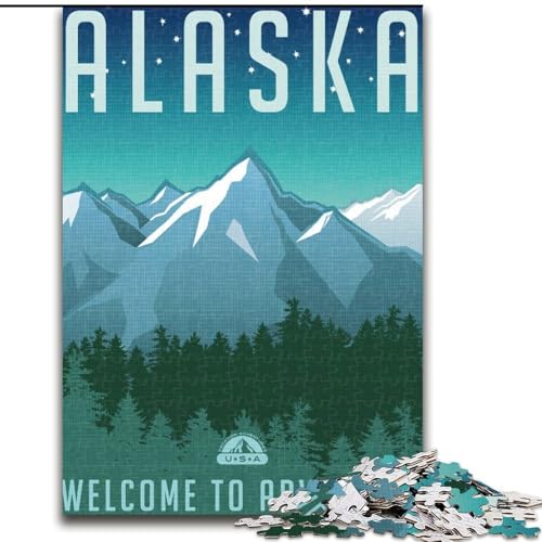 Puzzles für Erwachsene und Jugendliche, Puzzle Alaska, pädagogisches Spielzeug zum Stressabbau, tolle Geschenke und Spielzeuge, 26x38cm von ABKMXDKZ