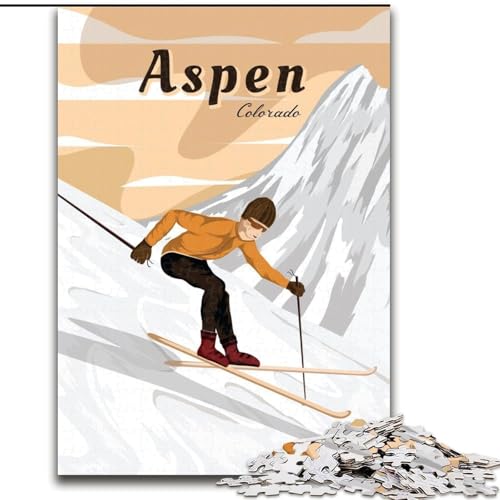 Puzzles für Erwachsene und Jugendliche, Puzzle Aspen Colorado Reise, Lernspiele, Heimdekoration ganze Familie, 26x38cm Puzzles für Erwachsene und Jugendliche, Puzzle Aspen Colorado Reise, Lernspiele, Heimdekoration ganze Familie, 26x38cm von ABKMXDKZ