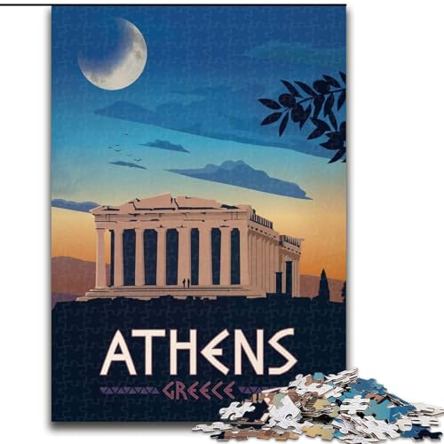 Puzzles für Erwachsene und Jugendliche, Puzzle Athen, Lernspiele, Heimdekoration, geeignet für die Schreibtischdekoration, 50x75cm von ABKMXDKZ