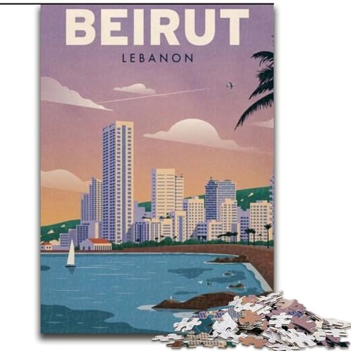 Puzzles für Erwachsene und Jugendliche, Puzzle Beirut, Lernspiele, Heimdekoration, ganze Familie, 26x38cm von ABKMXDKZ
