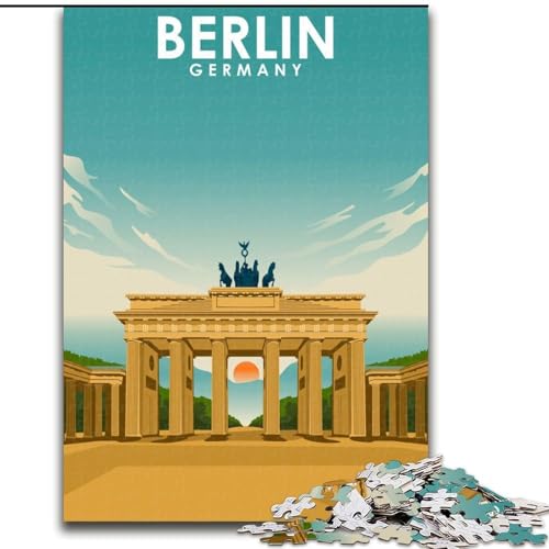 Puzzles für Erwachsene und Jugendliche, Puzzle Berlin Vintage Reisekunst, Lernspiele, Heimdekoration ganze Familie, 26x38cm von ABKMXDKZ