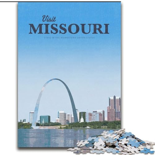 Puzzles für Erwachsene und Jugendliche, Puzzle Besuchen Sie Missouri, Lernspiele, Heimdekoration, geeignet für die Schreibtischdekoration, 26x38cm Puzzles für Erwachsene und Jugendliche, Puzzle Besuchen Sie Missouri, Lernspiele, Heimdekoration, geeignet für die Schreibtischdekoration, 26x38cm von ABKMXDKZ