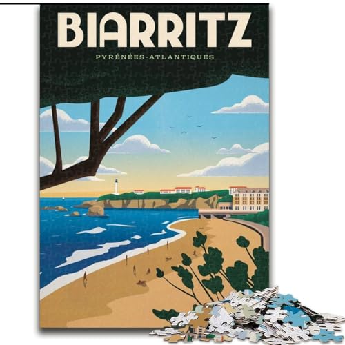 Puzzles für Erwachsene und Jugendliche, Puzzle Biarritz, pädagogisches Spielzeug zum Stressabbau, tolle Geschenke und Spielzeuge, 50x75cm von ABKMXDKZ