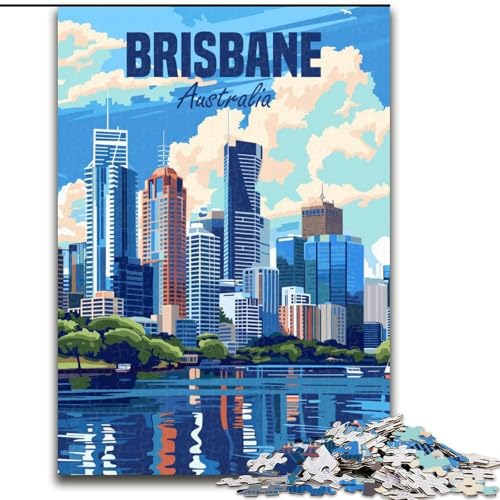 Puzzles für Erwachsene und Jugendliche, Puzzle Brisbane, Australien, Lernspiele, Heimdekoration, geeignet für die Schreibtischdekoration, 50x75cm von ABKMXDKZ