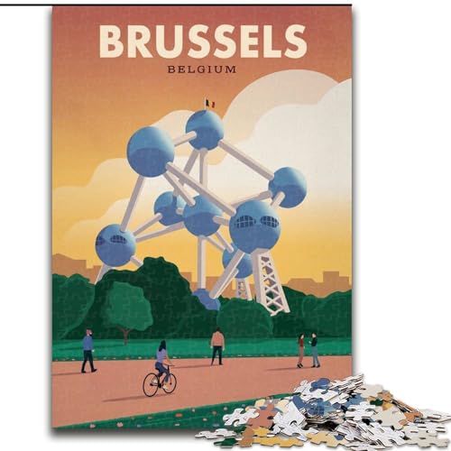 Puzzles für Erwachsene und Jugendliche, Puzzle Brüssel, Lernspiele, Heimdekoration, geeignet für die Schreibtischdekoration, 50x75cm von ABKMXDKZ