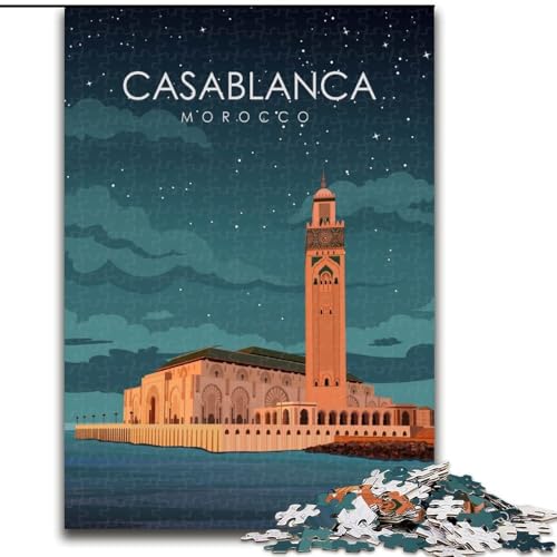 Puzzles für Erwachsene und Jugendliche, Puzzle Casablanca, Reiseposter, für 14+, anspruchsvolles Spiel und Familienspiel, toll, 50x75cm von ABKMXDKZ