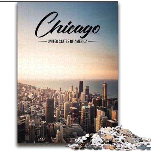 Puzzles für Erwachsene und Jugendliche, Puzzle Chicago, pädagogisches Spielzeug zum Stressabbau, tolle Geschenke und Spielzeuge, 70x100cm von ABKMXDKZ