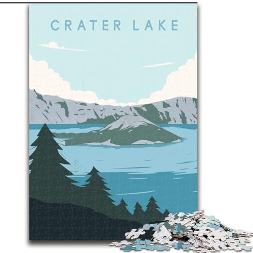 Puzzles für Erwachsene und Jugendliche, Puzzle Crater Lake, Lernspiele, Heimdekoration ganze Familie, 26x38cm von ABKMXDKZ