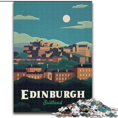 Puzzles für Erwachsene und Jugendliche, Puzzle Edinburgh, Lernspiele, Heimdekoration, geeignet für die Schreibtischdekoration, 50x75cm von ABKMXDKZ