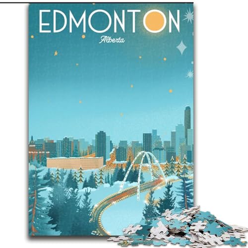 Puzzles für Erwachsene und Jugendliche, Puzzle Edmonton Cityscape, für 14+, anspruchsvolles Spiel und Familienspiel, toll, 50x75cm von ABKMXDKZ